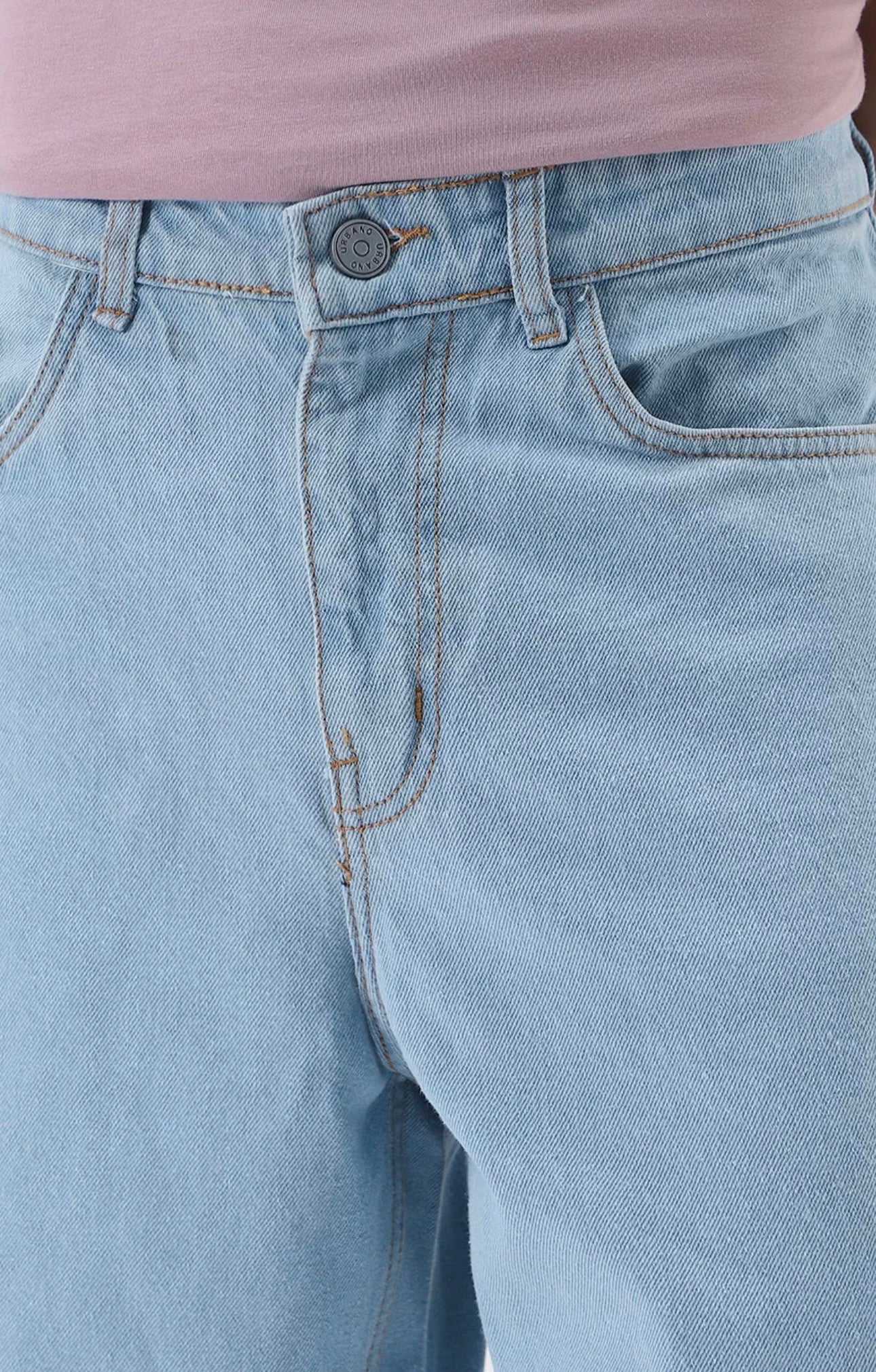 Men Loose Fit Washed Non-Stretchable Jeans