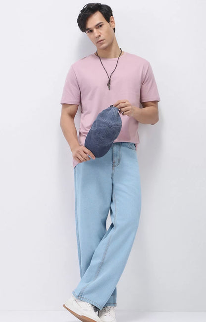 Men Loose Fit Washed Non-Stretchable Jeans